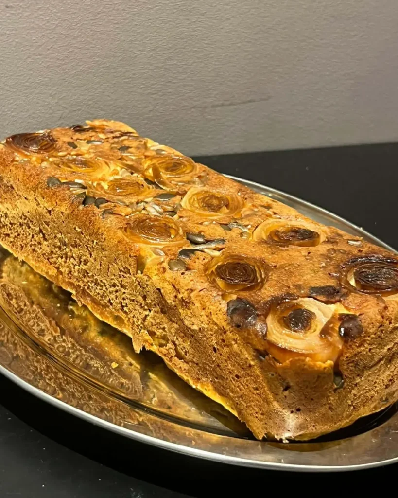 High-Protein Leek & Pumpkin Seed Savory Cake by Eylul