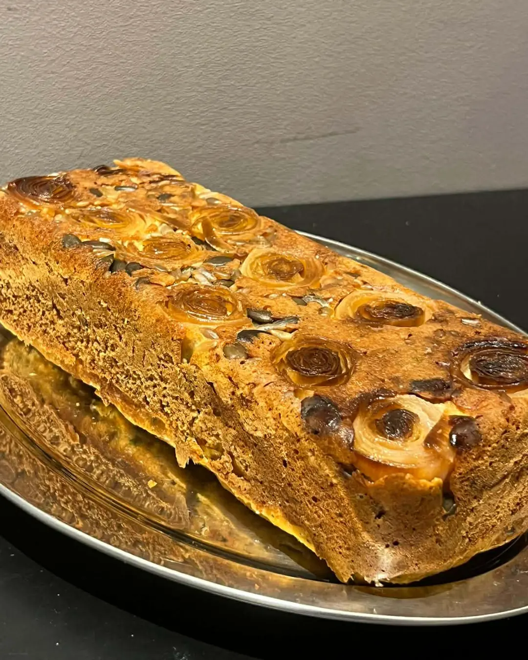 High-Protein Leek & Pumpkin Seed Savory Cake by Eylul