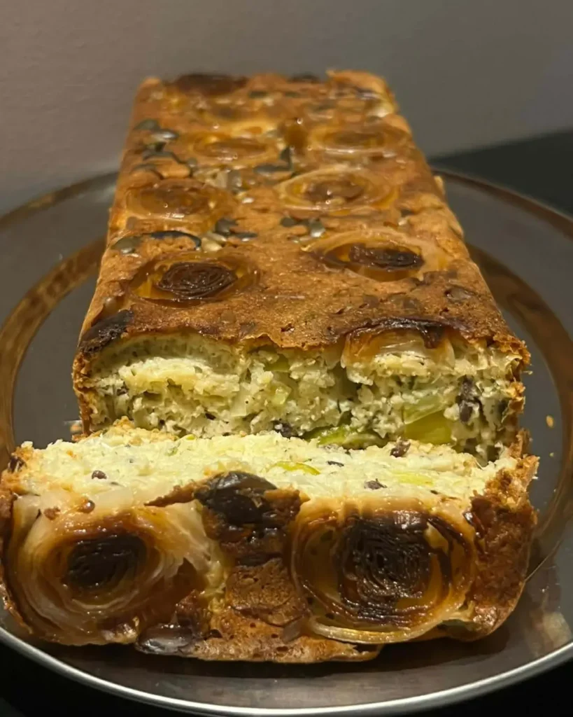 High-Protein Leek & Pumpkin Seed Savory Cake by Eylul
